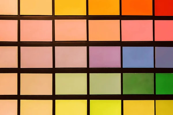Campioni Diverse Tonalità Colore Una Texture Quadrata Colorato Sfondo Mosaico — Foto Stock