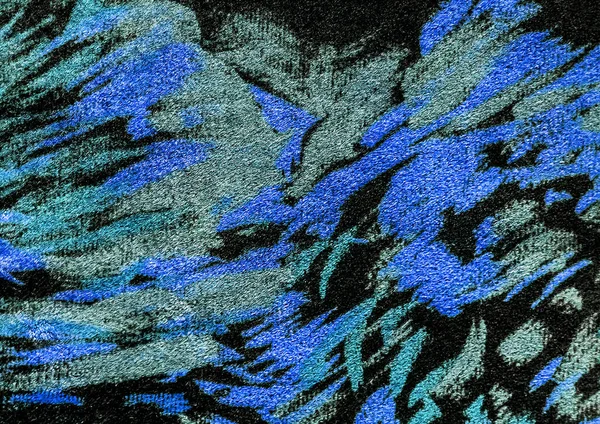 抽象的な青のパターンの背景を持つ装飾的な古いソファ張りのテクスチャ — ストック写真