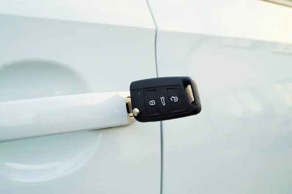 Key Car Door Lock White Color — Stock Photo, Image
