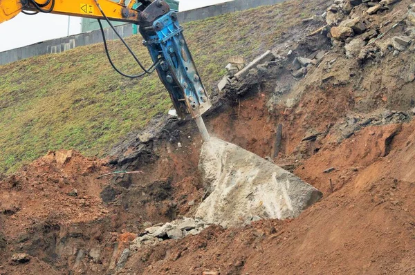 Destrucción Estructuras Hormigón Armado Hormigón Armado Paisaje Industrial — Foto de Stock