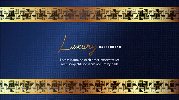 Luxury Elegant Hintergrund Mit Dekorativen Goldenen Ornament Rand Und Geometrischem — Stockvektor