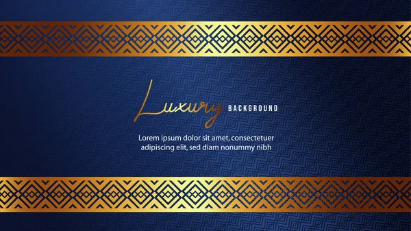 Luxury Elegant Hintergrund Mit Dekorativen Goldenen Ornament Rand Und Geometrischem — Stockvektor