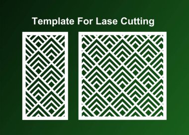 Kesim için dekoratif kartı ayarlayın, Geometrik Patern Lazer Kesimi. Oranı 1: 1, 1: 2 Vektör Dosyası