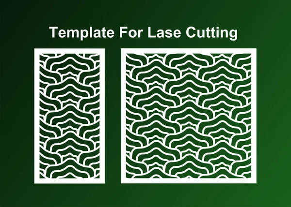 Kesim için dekoratif kartı ayarlayın, Geometrik Patern Lazer Kesimi. Oranı 1: 1, 1: 2 Vektör Dosyası