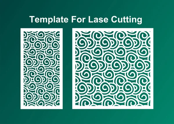 Kesim için dekoratif kartı ayarlayın, Geometrik Patern Lazer Kesimi. Oranı 1: 1, 1: 2 Vektör Dosyası