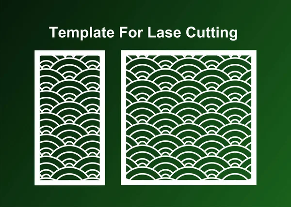 Kesim için dekoratif kartı ayarlayın, Geometrik Patern Lazer Kesimi. Oranı 1: 1, 1: 2 Vektör Dosyası