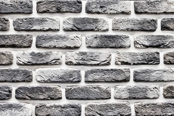 Black White Rough Brick Wall Texture Background Decoration Panel Brickwork — Stock Photo, Image
