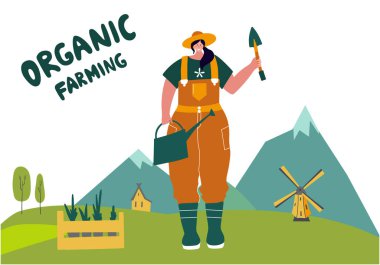 Organik tarım. Tarım işçileri ekim yapıyor.