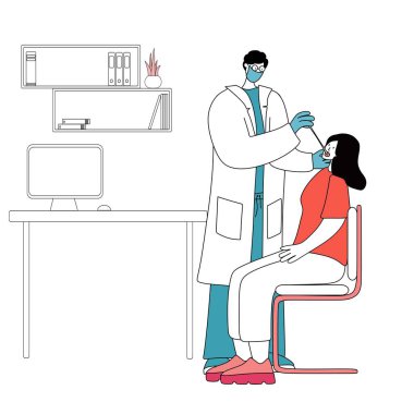 Covid-19 testi bir doktor tarafından gerçekleştirildi.