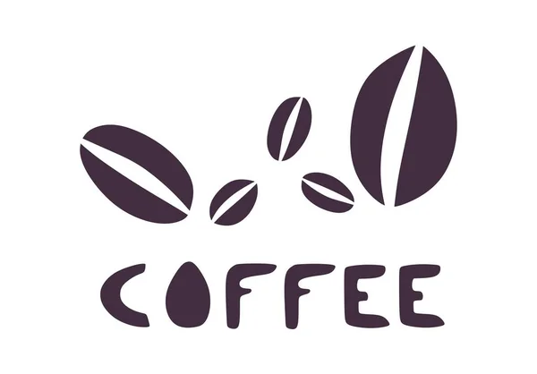 Letras manuscritas relacionadas con el café. Logotipo café . — Vector de stock