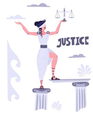 Justice Goddess Themis. Symbol of law and justice clipart