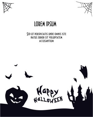 Hayaletli Cadılar Bayramı Mesajınız kutlu olsun. Vektör