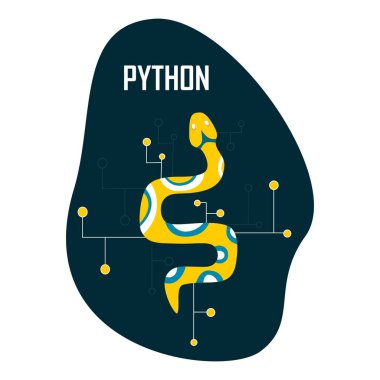 Python code language sign. Programming coding and developing concept. Software development. Programming language clipart svg vector 