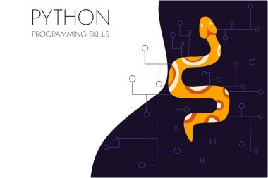 Python code language sign. Programming coding and developing concept. Software development. Programming language clipart svg vector 