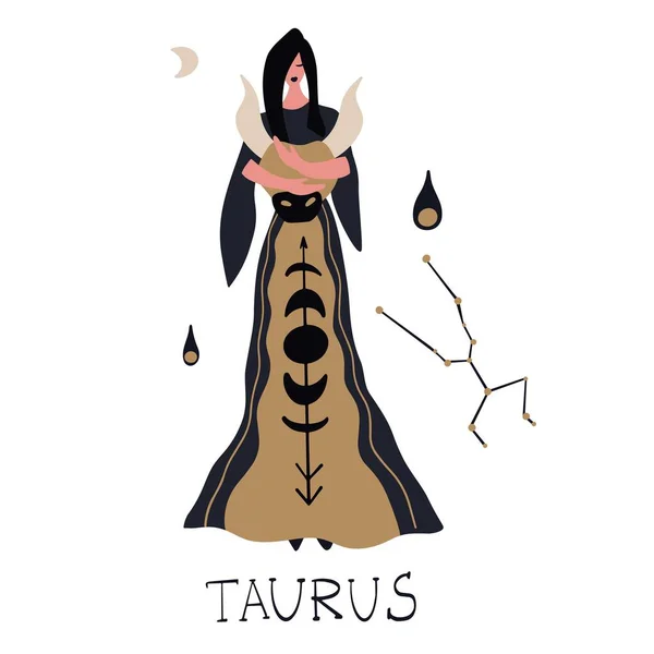 Zodiac tecknar Taurus. Vektorillustration av zodiaksymbolen. — Stock vektor