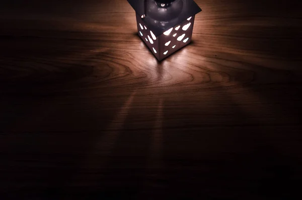 Lantern Glow Wood Background — Stock Photo, Image