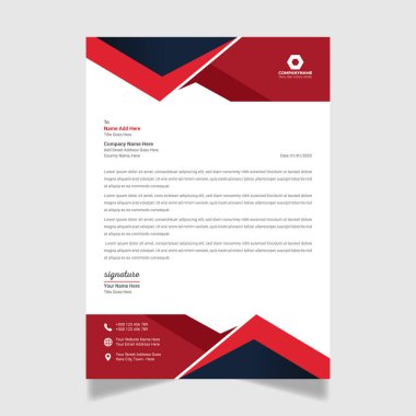 Soyut Letterhead Tasarımı Modern Business Letterhead Tasarım Şablonu - a4 boyutlu