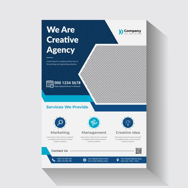 Creative Agency Brochure Design Cover Modern Layout Annual Report Poster — Stockový vektor