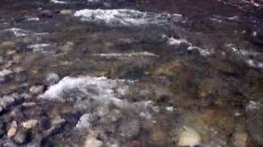 Bahar mevsiminde Temnik Dağı 'nda temiz su ve taş dibe vurur..
