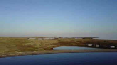 Yeni Dünya Vaigach Rus kuzeyde Arktik Okyanusu soğuk vahşi Panoraması.