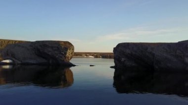 Yeni Dünya Vaigach Rus kuzeyde Arktik Okyanusu soğuk vahşi Panoraması.