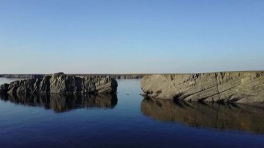Yeni Dünya Vaigach Rus kuzeyde Arktik Okyanusu soğuk vahşi Panoraması.