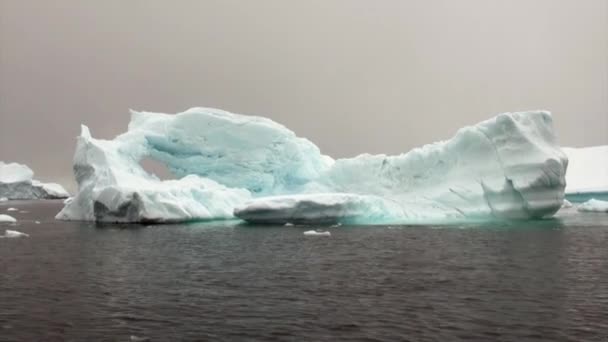 거 대 한 거 대 한 빙산과 얼음 빙원 남극 대륙의 바다에서. — 비디오