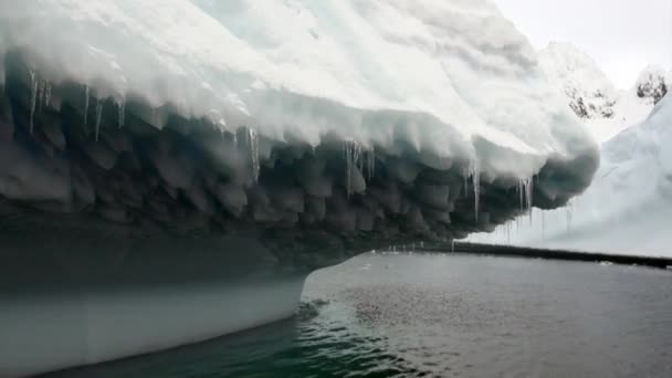 Ogromny olbrzymie góry lodowej w ocean Antarktydy. — Wideo stockowe