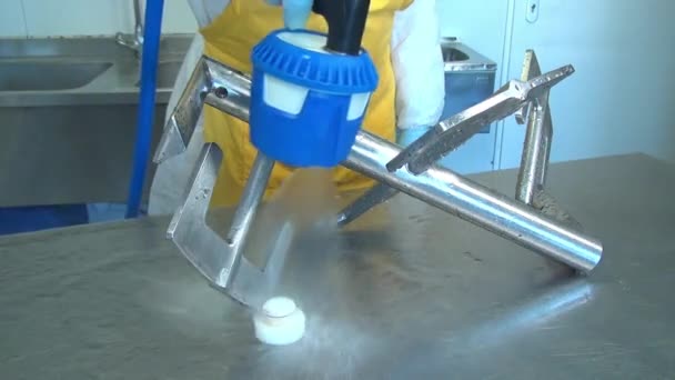 Mezclador de ensalada industrial de limpieza y lavado . — Vídeos de Stock