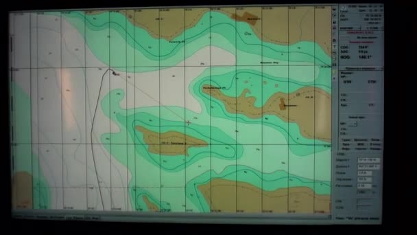 Carte de Nouvelle Terre Vaigach sur moniteur . — Video