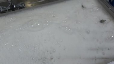 Köpük endüstriyel et ızgara temizler.