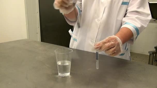 Prueba de bacterias en la industria alimentaria . — Vídeos de Stock