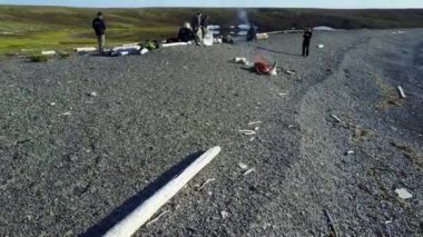 Çöl ıssız Vaygaç adada.