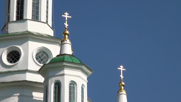 Orthodox church Holy Trinity Cathedral. — Stock Video