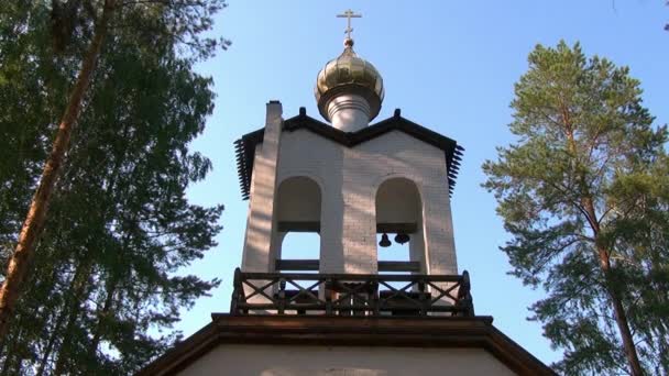 Гільт-купол монастиря Нові мученики на місці смерті Романова. — стокове відео