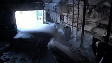 Terk edilmiş fabrikası, yeraltı askeri temel hayalet kasaba, Gudym Anadyr-1.