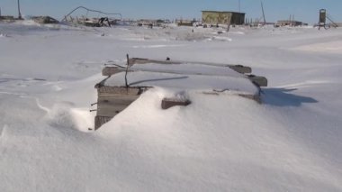 Çöp kadar kuzeyinde Rusya Gudym Çukotka terk edilmiş hayalet kasabasında.