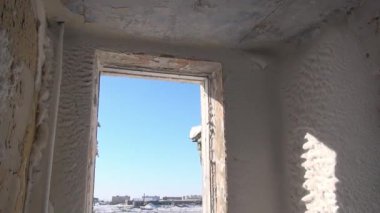 Odalar şehir kömür madenlerinde kadar kuzeyinde Rusya Çukotka üzerinde terk edilmiş evde.