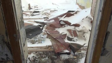 Odalar şehir kömür madenlerinde kadar kuzeyinde Rusya Çukotka üzerinde terk edilmiş evde.