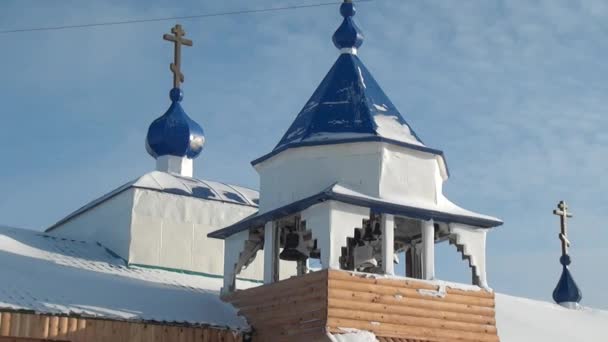 Chukotka Rusland April 2013 Kerk Weg Naar Het Vliegveld Van — Stockvideo