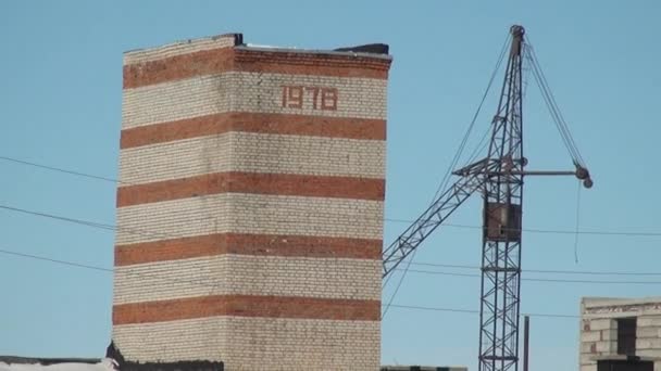 유령 도시 석탄 광산의 버려진된 공장. — 비디오