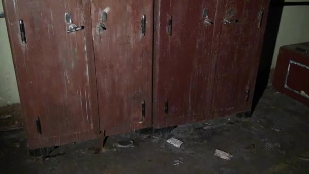 Attrezzatura della città fantasma dell'ex base militare sovietica di Gudym . — Video Stock