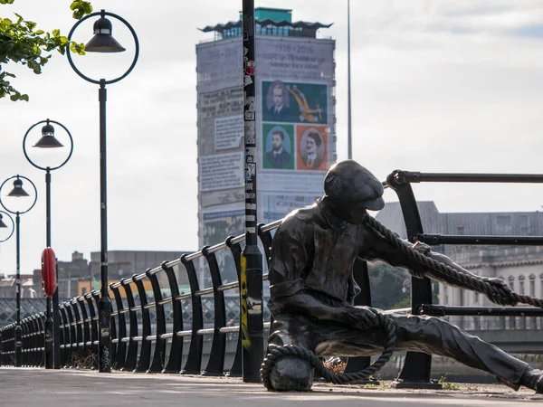 Скульптура Лінемана Дубліні Ірландія Пам Ять Про Доків — стокове фото