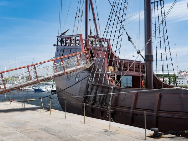 Stern Boarding Ramp Old 16Th Century Portuguese Sailing Ship Replica — Stock Photo, Image