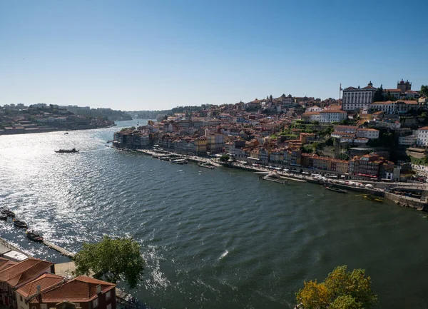 Flygfoto Över Porto Och Vila Nova Gaia Portvinsdistriktet Portugal Med — Stockfoto