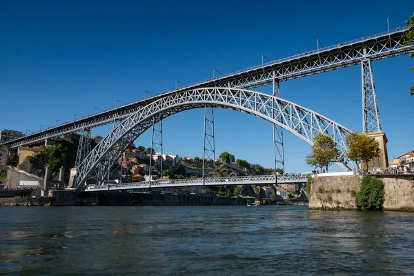 Most Dom Luis Ponte Luiz Porto Nad Rzeką Douro Północna — Zdjęcie stockowe