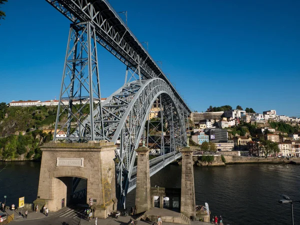 Most Ponte Luiz Dom Luis Przez Rzekę Douro Porto Portugalia — Zdjęcie stockowe