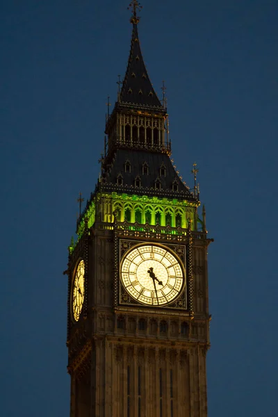 Big Ben Elizabeth Tower Palazzo Westminster Case Del Parlamento Notte — Foto Stock