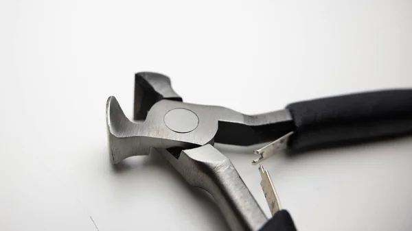 End Nipper Pliers Close White Background — Stock Photo, Image