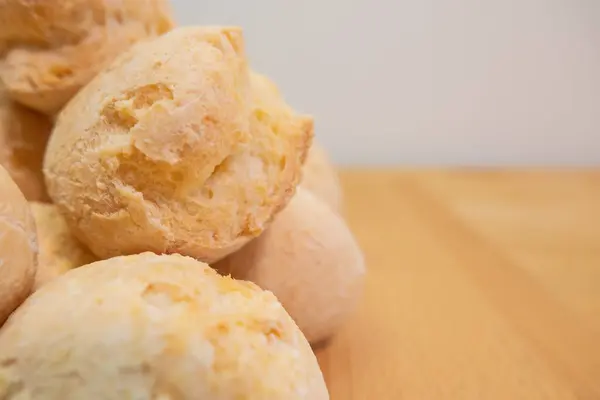 Бразильская Закуска Сырный Хлеб Известен Pao Queijo Бразилии Закрыть — стоковое фото